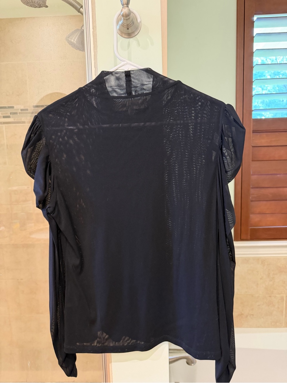 DVF Sheer Mesh Long Sleeved top, black L